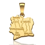 Pendentif Côte d''Ivoire plaqué or