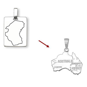 Pendentif carte argent sur mesure